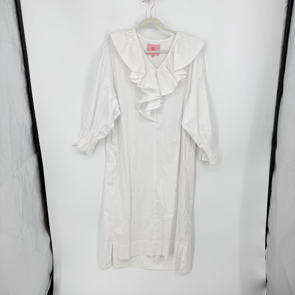 Quiet‎ Culture dress ruffle neckline v neck  XS/S white
